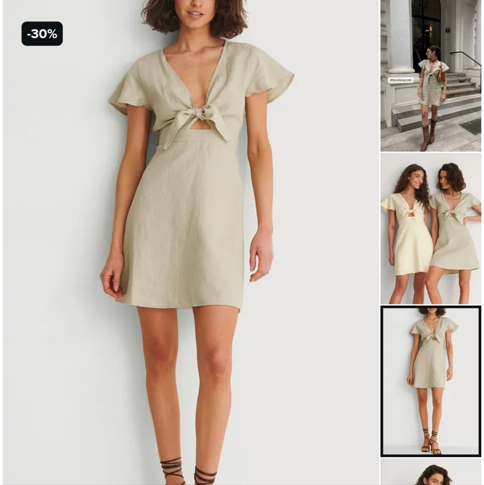 Oatmeal linen dress